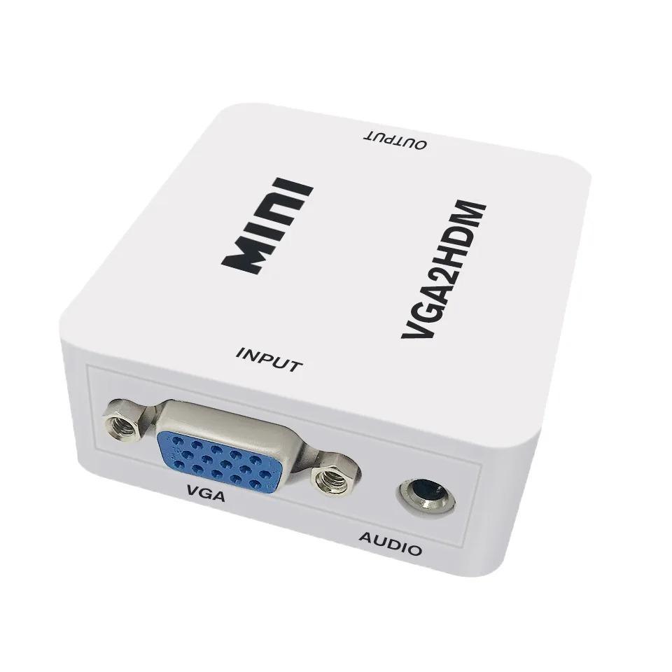 1080P HDMI til VGA-konverter med lyd VGA til HDMI-konverter HDMI-adapter for projektor DTV TV HDVD bærbar PC