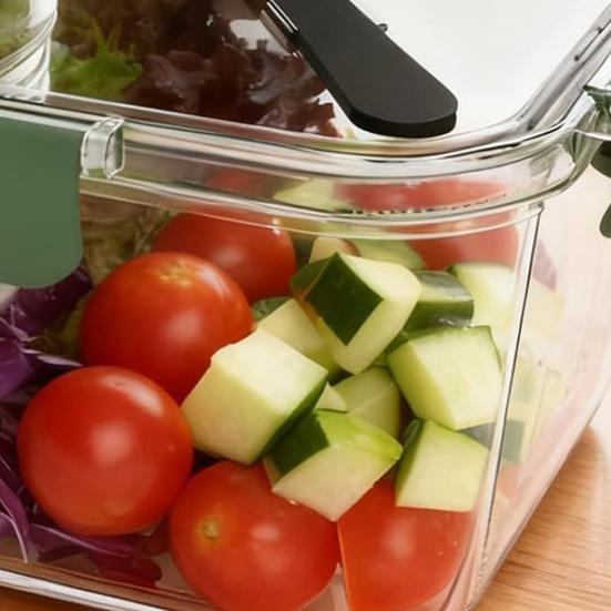 Salad To-Go Container with Dressing Cup Leak-Proof Mason Jar BPA-Free Plastic Lunch Box for Home Office Travel