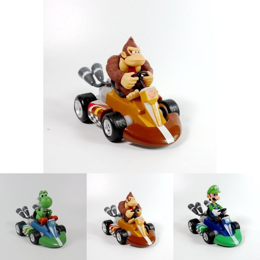 Geschenke Super Mario Kart Prinzessin Peach Pull-Back-Figur Auto PVC-Spielzeugsammlung mit zerlegbaren Gliedmaßen