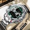 POEDAGAR Sports Luxury Man Wristwatch Dual Time Display Digital Week Date LED Luminous Men Watch Electronic Quartz Men's Watches