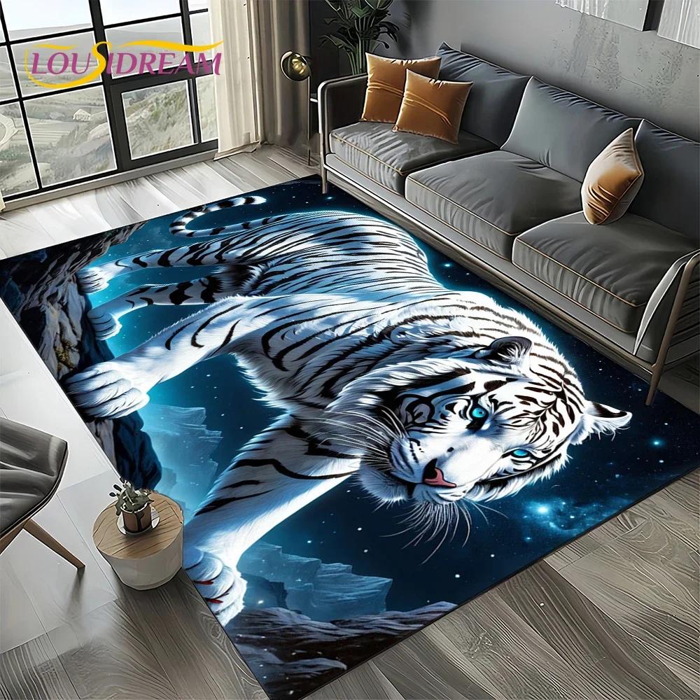 

Style New Fierce Tiger Lion Leopard Beast Animal Wildlife Cartoon Carpet Rug for Living Room Bedroom Sofa,Non-slip Floor Mat 60cm x 90cm