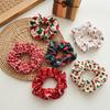 12pcs/pack Merry Christmas Pretty Print Hairbands for Women Girls Thick Ponytail Holder Hair Ties Elastic Hair Bands Accessories