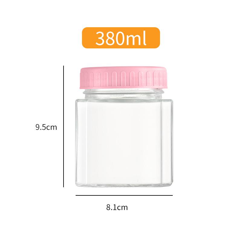 Macaron Series Transparent Sealed Glass Storage Jar for Dried Fruit, Tea, and Candy - Moisture-Proof Kitchen Container
