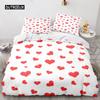 Red Love Heart Duvet Cover Luxury Romantic Theme Bedding Set for Couple Valentine's Day Gifts for Girlfriend Bedroom Decoration