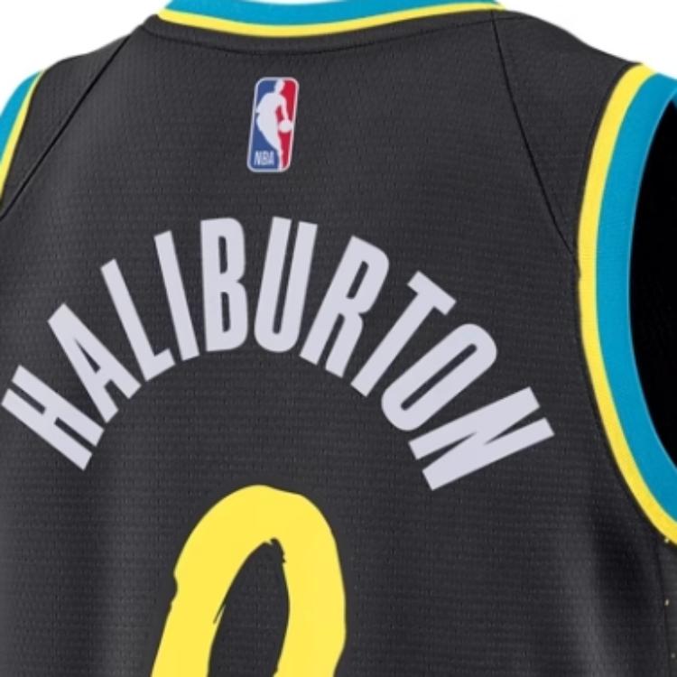 Nike SW Fan Edition 23-24 Season Haliburton Pacers 0 Number Letter Print Casual Sleeveless Basketball Jersey Unisex Jersey Black DX8504-010