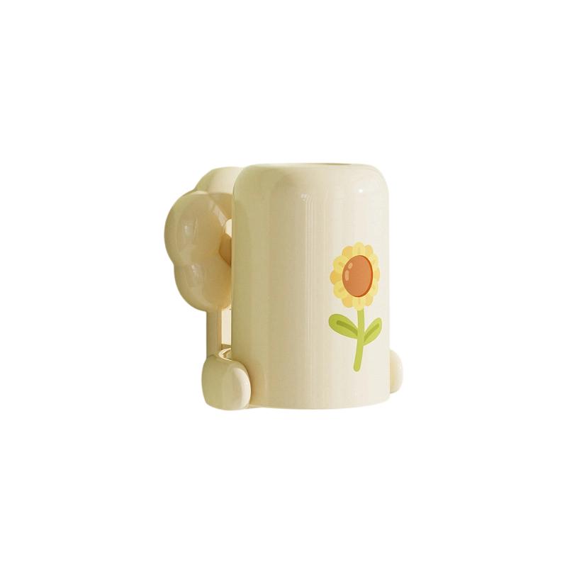 

Suction Cup Toothbrush Holder Luxury Rinse Cup Removable Wall Mounted Rack one size жовтий