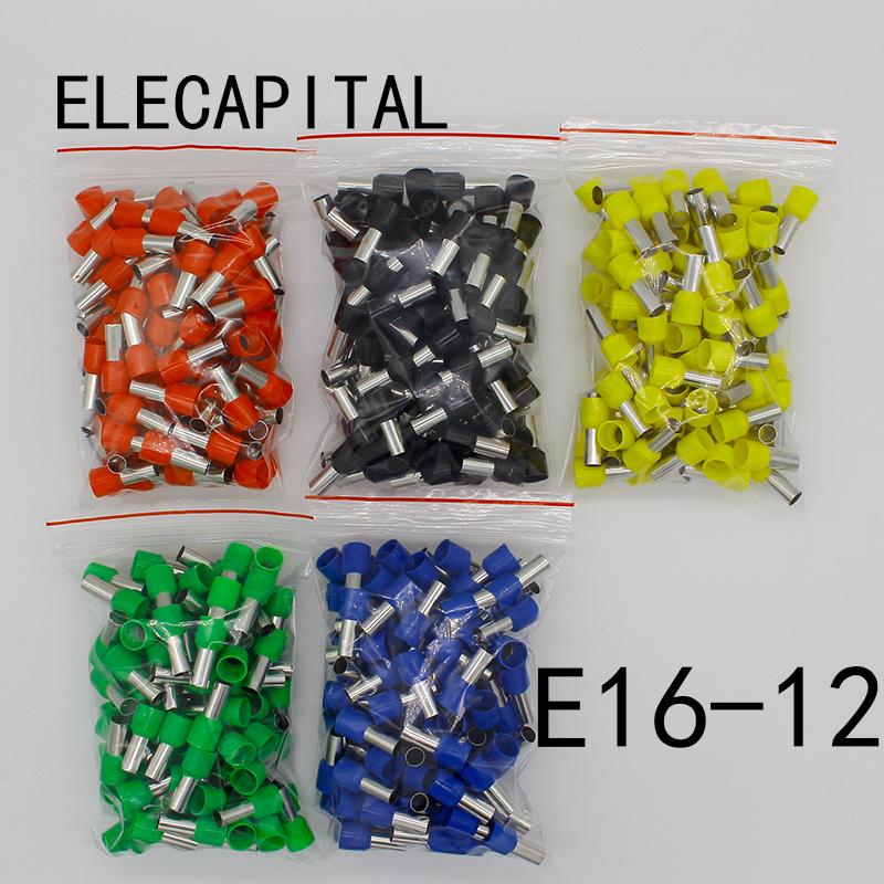 

E16-12 Tube insulating Insulated terminals 16MM2 Cable Wire Connector Insulating Crimp Terminal 100PCS/Pack Connector