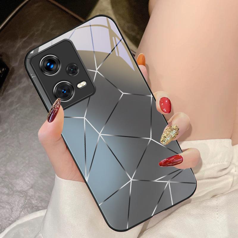 Lingge Strahlendes Licht Für Xiaomi 14 Ultra 13 Lite Redmi Note 13 11 Pro 12 Plus Poco X6 3 Pro F4 6 GT Gehärtetes Glas Handyhülle