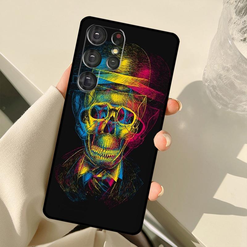 Funny Skull Case For Samsung Galaxy S23 S22 S21 Ultra Note 20 S8 S9 S10 Note 10 Plus S20 FE S21 FE Cover