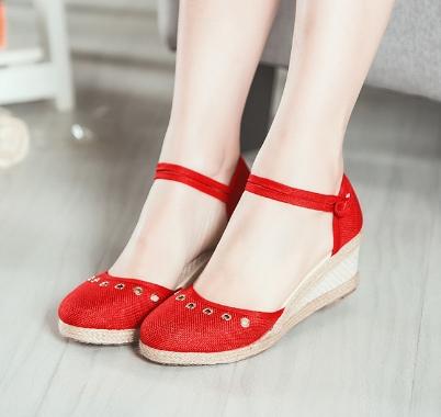 Heeled Sandals Women Wedges Espadrilles Summer Shoes Ladies Comfort Casual Closed Toe Sandal Pumps Heels Party Shoes Footwear
