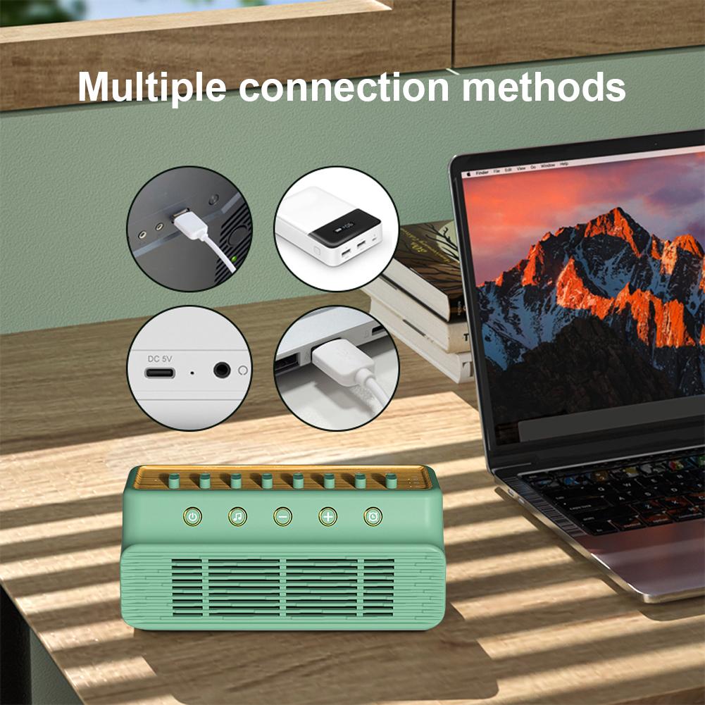 Portable White Noise BT Speaker with 8 Nature Sounds Nature Sound Music Box Type-C Rechargeable for Bedroom Living Room Bedside