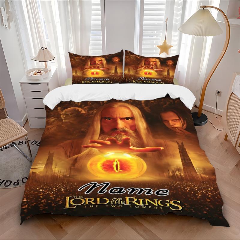 Custom Textile Middle-earth Adventure Bedding 3 Piece Set HD Print Duvet Cover Pillowcases for Teens Adult Bedroom Decoration