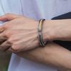 Vintage-Inspired Geometric Cuff Bracelet Men Women Electroplated Oxidized Finish Lightweight Unisex Jewelry Gift