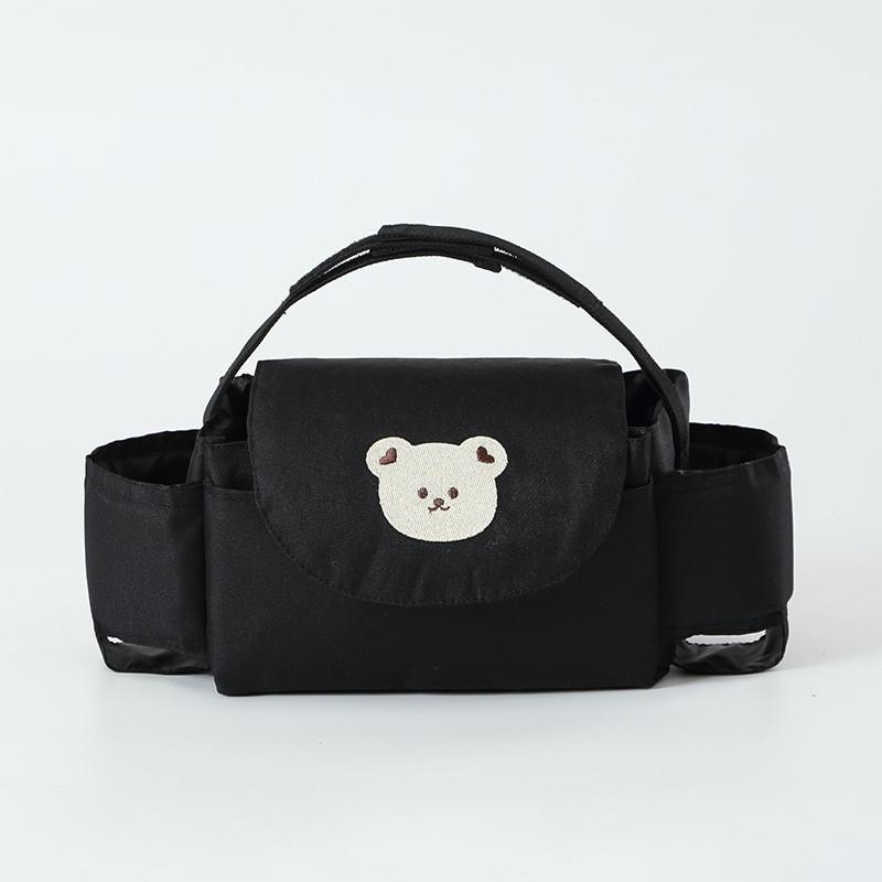 Baby Stroller Organizer Bag With Elephant Bear Embroidery Design For Onthego Storage And Bottle Holders