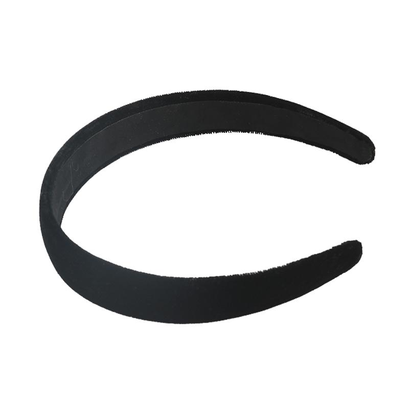 Black Grace Padded Velvet Hair Band Like Headband Solid Hair Band For Women And Girls