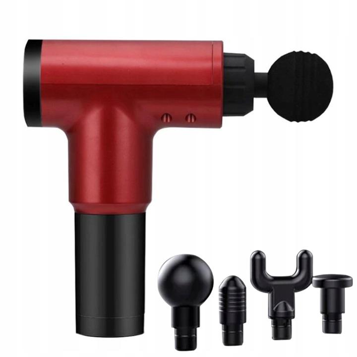 Pistolet Do Masażu Masażer Do Pleców Ciała Massage Gun Mocny 4 Końcówki