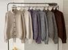 Korean Minimalist Wool High Neck Women's Button-Up Cardigan – Trendy Autumn/Winter Knitwear