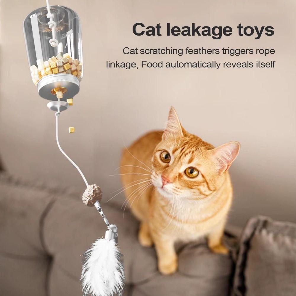 Food Feeder Cat Toy Food Feeder Leak Food Teaser Stick Self Entertaining Cat Toy Boredom relieve