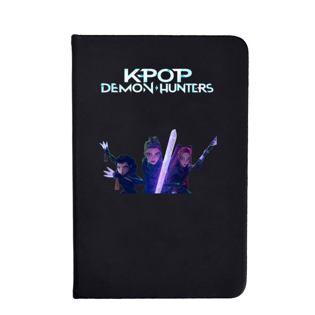 Student Classroom Notebook Cartoon Printed Portable Imitation Leather Black Notebook Creative Notebook