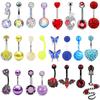 4Pcs Combination Set Belly Button Piercing Set Simple Piercing Jewelry Color Crystal Navel Ring  Women Gift Jewery Decoration