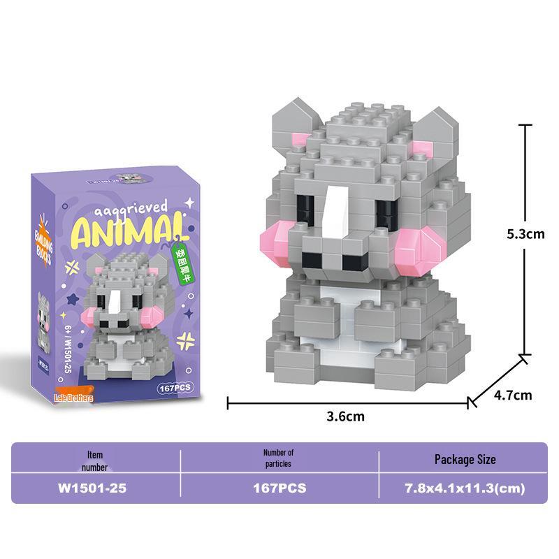 Lele Brothers Micro Building Blocks - Educational Small Animal Sets for Kids, Compatible with Lego, Boys' Toy Gifts