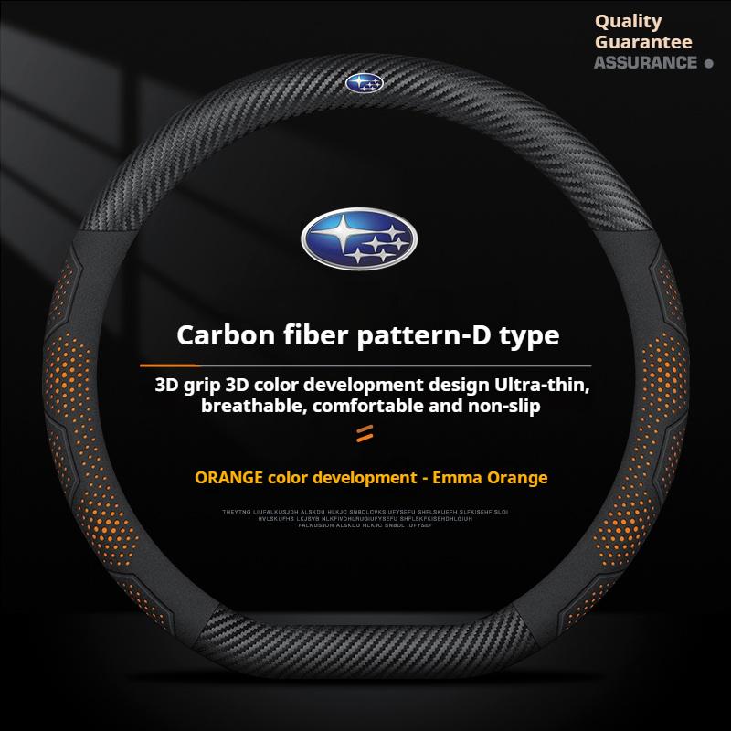For Subaru Outback Brz Wrx Xv Ascent Forester Impreza Legacy Car Suede Carbon Fiber Leather Steering Wheel Cover Accessories