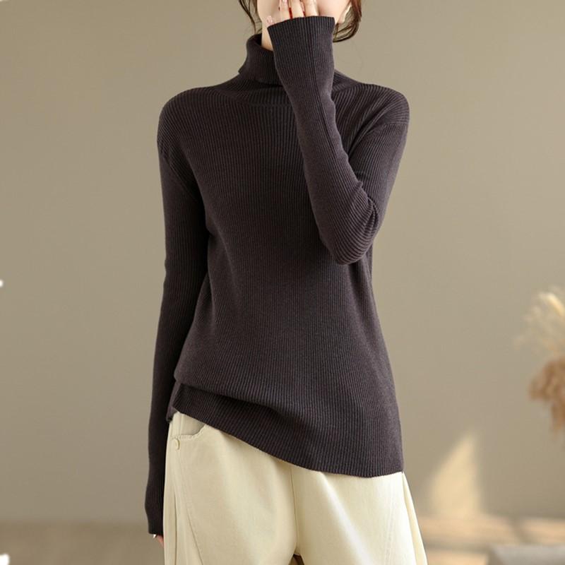 Dzianinowy casualowy oversize vintage wiosna jesień zima sweter pulower damski swetry