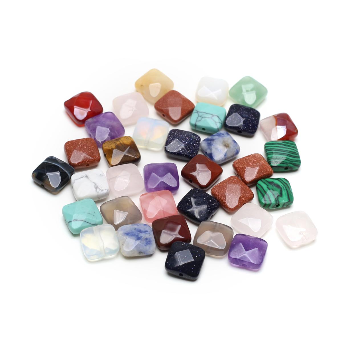 5 шт./упак. граненые бусины из натурального камня с отверстием — фото 4