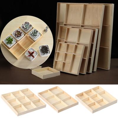 Tool Storage Jewelry Display Pallet Plant Pot Stand Flowerpot Wood Tray Storage Wooden Box Bonsai Holder Desktop Organizer