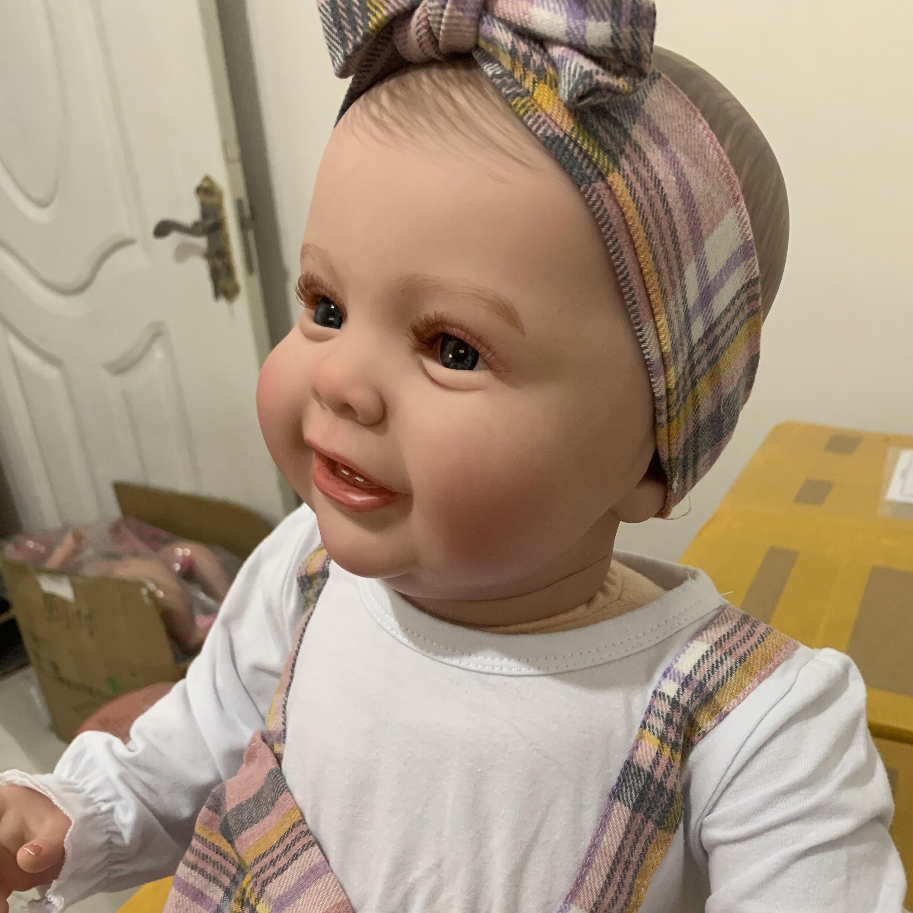 BZDOLL 3D краска с сосудистой веной 60 см мягкая силиконовая улыбающаяся кукла реборн — фото 3