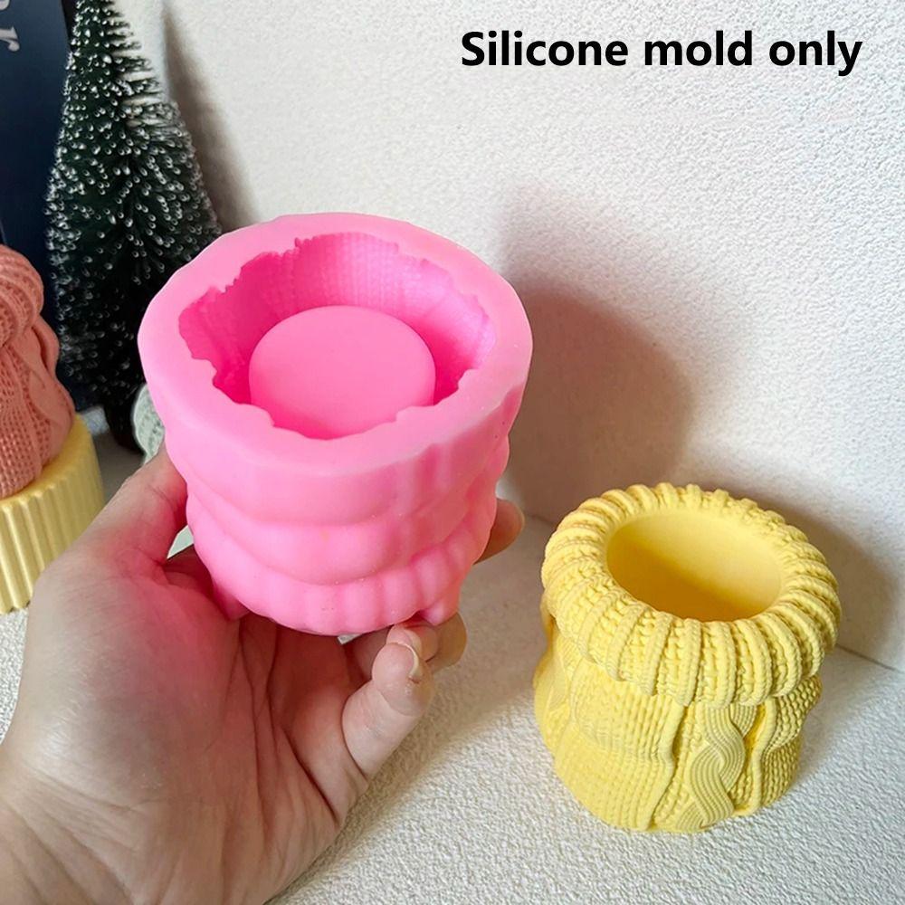 

Свитер вязаная текстура подсвечник форма силиконовый цветочный горшок форма для свечей домашний декор