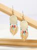 Trendy Minimalist Style Gold Color Scheme Feather Shaped Pendant Earrings Women's Temperament Fashion Gentleness And Versatility