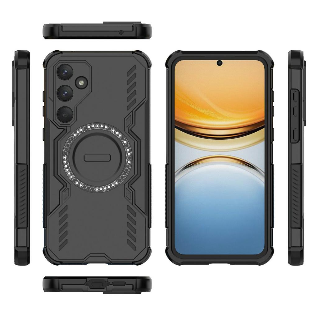 For Samsung Galaxy A55 5G Magnetic Case Butterfly Armor Hollow Heat Dissipation PC+TPU Phone Cover