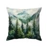 Home Decor Misty Forest And Mountain Pattern Pillowcase Pattern Cushion Cover Suitable For Sofa Bedroom Car Pillow Cover