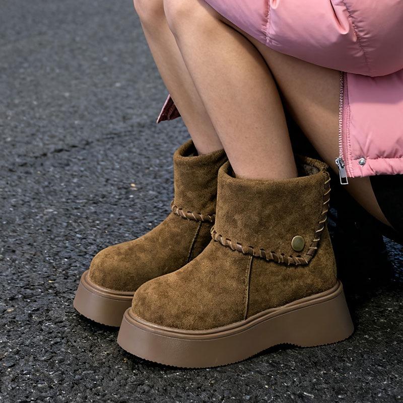 

Autumn and winter new muffin thick-soled Martin boots women s versatile small man height-increasing cigarette tube Chelsea short boots 40 верблюд