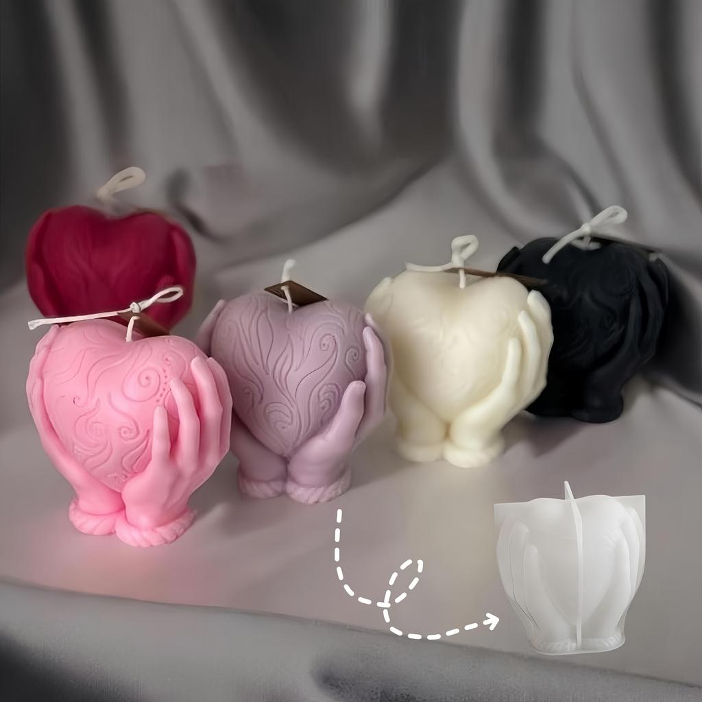 heart-shaped 3D candle resin casting mold silicone resin core for manual molds DIY wax melt decoration mold Heart-shaped craft gypsum mold