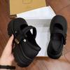Thick-soled Mary Jane small leather shoes women's new bow retro round head with skirt single shoes