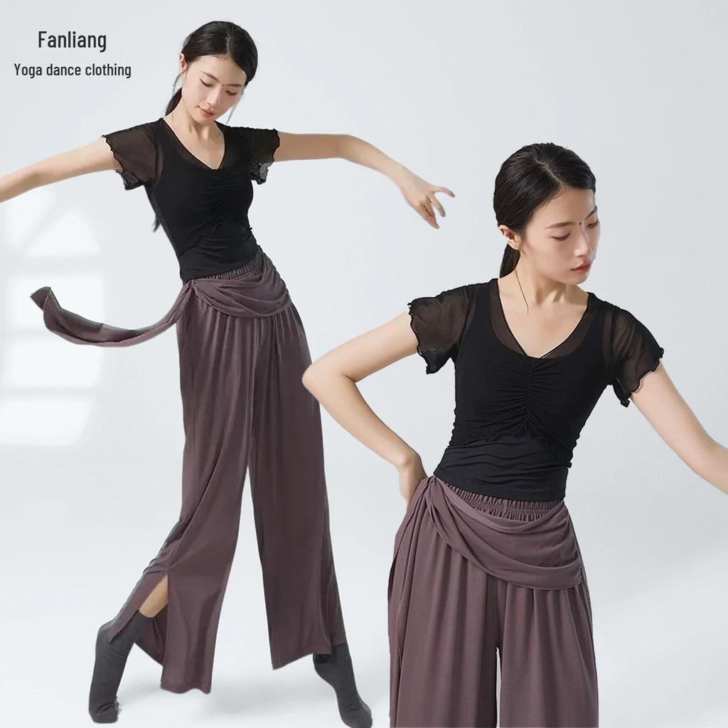 Top de Manga Curta para Dança Moderna Feminino