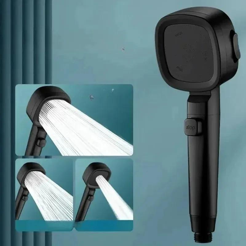 3 Modes Adjustable One-Key Stop Water Shower Heads High Pressure Water Saving  Shower Heads High Quality Bathroom Showers