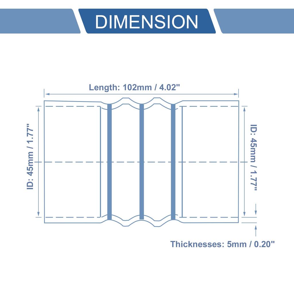 X AUTOHAUX 1 Stück 45mm/1.77" 102mm/4.02" Länge Schwarz Rot Auto Silikonschlauch Buckelschlauch Schlauch Universal
