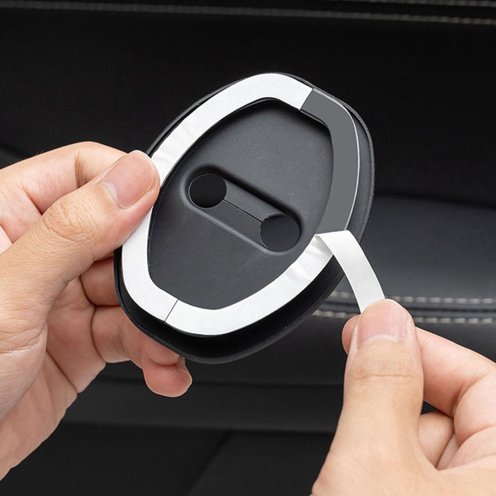 4 Pcs Car Door Lock Protective Cover Universal Silicone Door Shock Absorber Mute Damping Cushion Thickened Anti-collision Pad