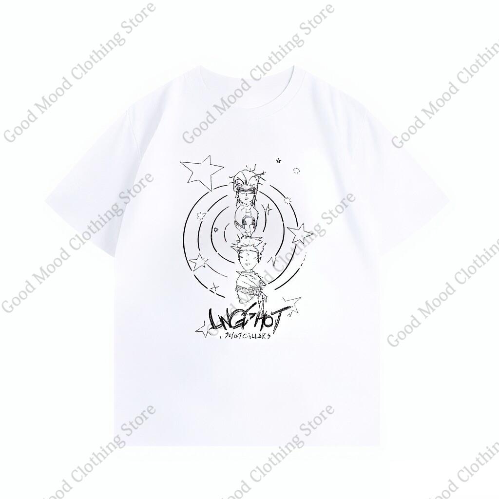 LNGSHOT T Shirt Kpop Fashion OHYUAL WOOJIN Louis RYUL Same Tshirt Unisex Women Summer High Quality Cotton Short Sleeve Tee Tops