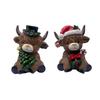 Christmas Highland Cow Figurine Resin Santa Tree Scottish Statue for Xmas Home Garden Kitchen Office Tiered Tray Table Decor