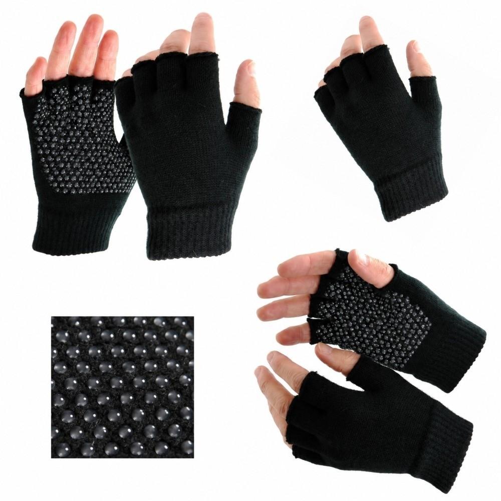 1 Pair Non-Slip Yoga Gloves Lightweight Half Finger Gloves Warm Cycling Gloves Fishing Activity