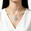 925 sterling silver necklace pendant natural Sky Blue Topaz elegant and noble for women anniversary & banquet & engagement gift