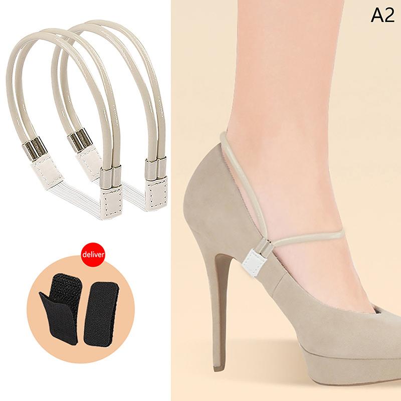 1 Pair Women Shoeslaces For High Heels Shoes Decoration Buckle Lazy Shoelaces Elastic Band Anti Falling Heel Non-Slip Belt Strap