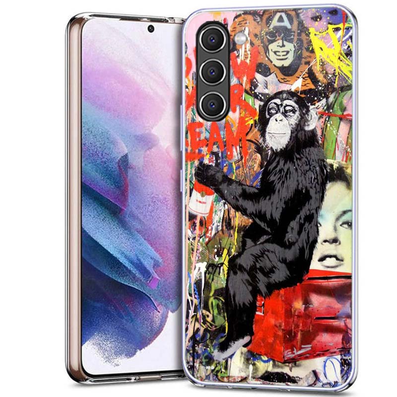 Banksy Graffiti Art Abstract Phone Case for Samsung A54 A14 A24 A34 A17 A37 A57 A55 A35 A25 A15 A13 A23 A33 A53 A07 A05S A04S A0