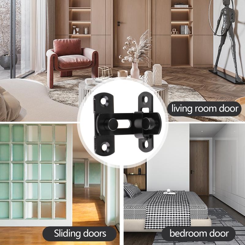 2x Sliding Door Lock Indoor Privacy Lock Wood Gate Barn Door for Latch Stainless Steel Flip Locks Heavy Duty Door Hasp f