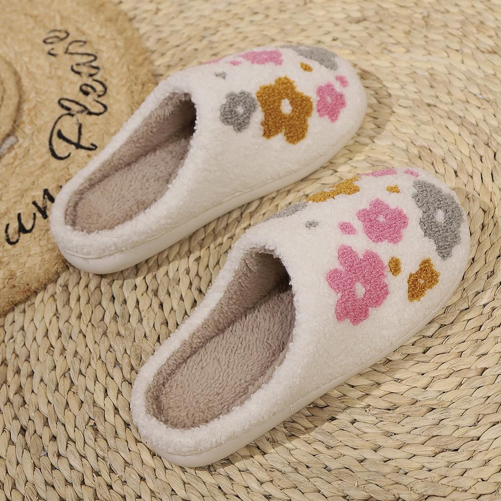 Neue Winter Warme Damen Hausschuhe Mädchen Blumen Pantoletten Paare Bequeme Hausschuhe Schlafzimmer Weiche Sohle Hausschuhe zum Geschenk