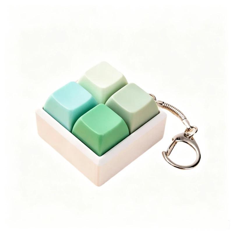 Mini 4 Keys Mechanical Keyboard Fidget Keychain Satisfying Click Sound Unique Gift for Keyboard Enthusiasts Friends